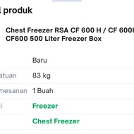 chest freezer RSA CF 600H/CF 600H 500 liter.freezer box