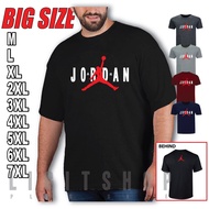 BIG SIZE Jordan Air Men T-Shirt Quality Cotton 7XL 6XL 5XL Oversized Baju Besar