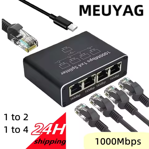 Gigabit Ethernet Switch Rj45 Splitter LAN Gigabit Extension Adapter 1000Mbps Network Connector for R