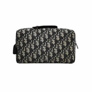 Dior Lingot牛皮帆布字母logo鎖扣手拿包