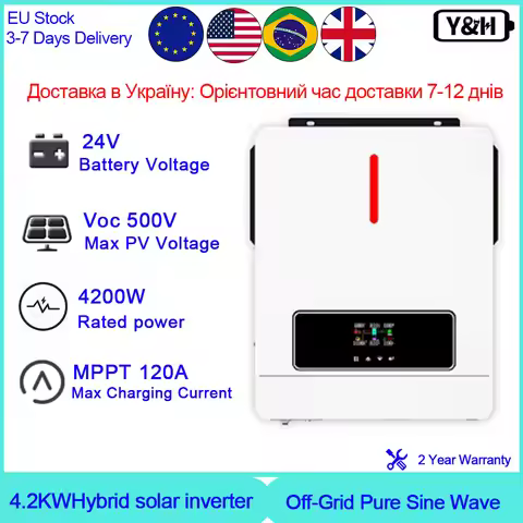 Y&H Hybrid Solar Inverter 3.2KW 4.2KW 6.2KW 10.2KW Off-Grid Hybrid Inverter 230V Built-in MPPT Solar
