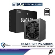 1st Player Black Sir PS-500BS | 500W Power Supply PSU | 80 Plus 230V EU | Non Modular | Flat Cable