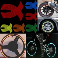 【LS】16 Pcs Motorcycle Car Vehicle Reflective Rim Stripe Wheel Decals Tapes Stickers