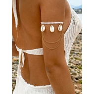 Beaded bicep bracelet with scallops beach bicep bracelet