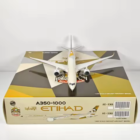 JC Wings Diecast 1:400 Scale Etihad Airways A350-1000 A6-XWB XX4175 Flaps open Aircraft Simulation A