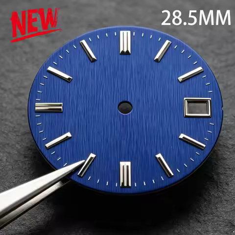 28.5mm Silver Case Mod Parts Sterile Vertical Stripe Texture Watch Dial Suitable for Seiko Grand NH3