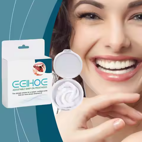 ​EELHOE Veneers Teeth Snap on Smile Dental Braces to Straighten Dentures Oral Hygiene Kit Fake Brace