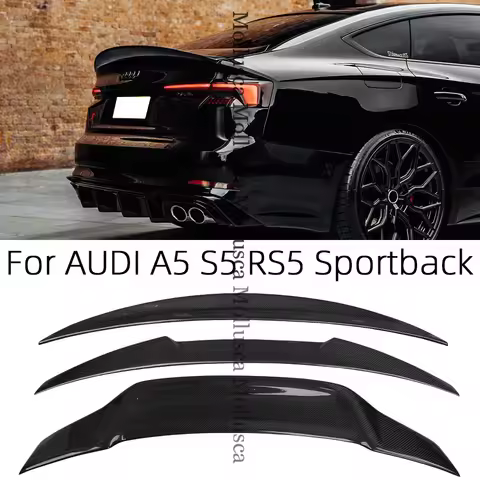 For AUDI A5 S5 RS5 B9 4Door Sportback R/HK/S/M4 Style Carbon fiber Rear Spoiler Trunk Wing 2016-2023