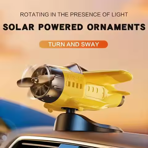 Solar Powered Aircraft For Car Tabletop Office Alloy Solar Energy Rotate Airplane Ornaments Solar En