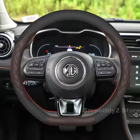 Leather Car Steering Wheel Cover For MG ZS MG5 MG 3 MG4 2019-2023 2024 2025 D-Type Auto Steering Whe