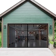 Magnetic Garage Door Screen 7x7ft for 1 Car Garage, Heavy Duty Fiberglass 87.8x 85.8 inch Garage Doo