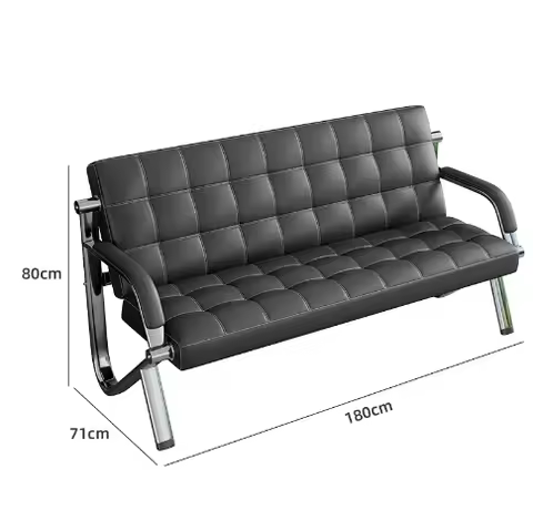D Modern Luxury Sofa Top Design Office 3 Seater Black Sofa