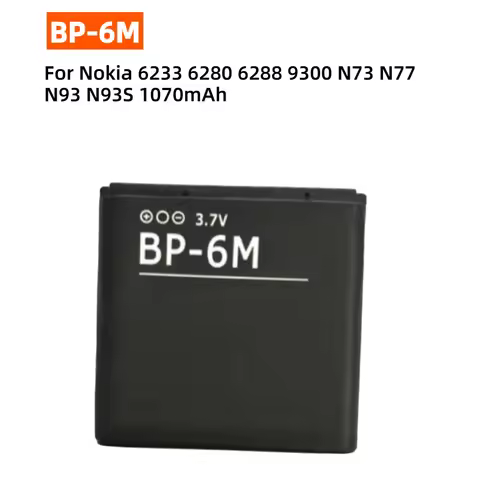 1070mAh BP-6M BP6M BP 6M Li-ion Replacement Battery For Nokia 6233 6280 6288 9300 N73 N77 N93 N93S P