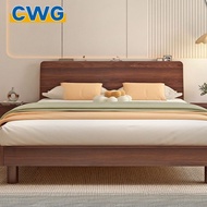 Modernity Solid Wood Bed Frame Walnut Wooden Bed Frame Bed Frame With Mattress Super Single/Queen/Ki