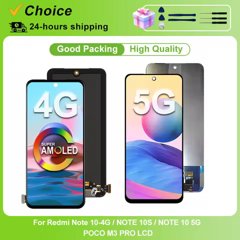For Redmi Note 10 4G LCD Note 10S Display M2101K7AI Digitizer For Redmi Note 10 5G LCD POCO M3 Pro M