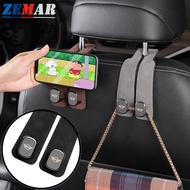Mini Car Seat Back Hook Car Rear Front Seat Hanger Double Hook High End Suede Metal Car Mobile Phone Holder for Cooper Clubman Countryman F60 R55 R56 F55 F56 R57 R58 S
