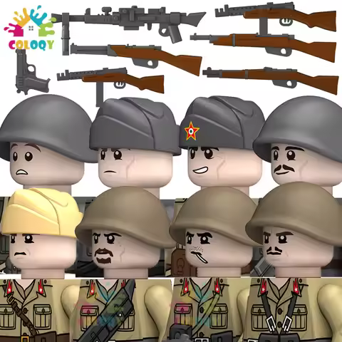 Kids Toys WW2 Building Blocks Italian Soldiers Mini Action Figures Educational Toys For Kids Birthda