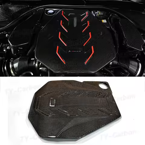 For BMW G90 M5 2024+ Dry Carbon Fiber Engine Cover Bodykit Engine Bonnet Cover Trim Accessories Body