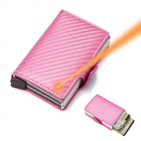 Custom Engraving Wallet Rfid Credit Card Holder Pop Up Double Case Multi-card Wallets Money Bag Engr