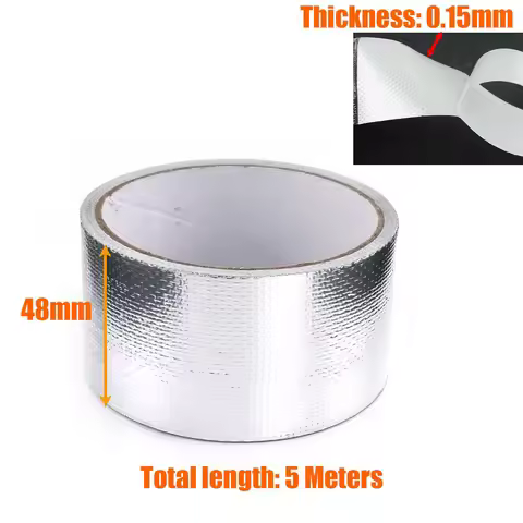 Aluminium Foil Fiberglass Tape 48mmx5m Heat Insulation Air Duct Ducting Exhaust Pipe for Car VAN Cam