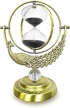SuLiao Hourglass Sand Timer, 60 Minute Peacock Rotating Hour Glass, 60 Min Unique Black Sand Clock, 
