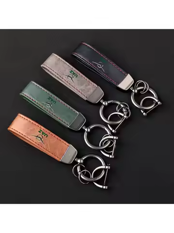 Luxury Leather Lanyard Keychain Car Key Ring Jewelry for UAZ with logo car accessories