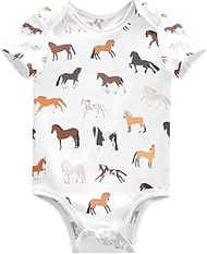 Baby Girls' Bodysuits Llama Alpaca Cactus Short Sleeve Cotton Baby Clothes For Girls 0-24 Months Bla