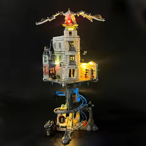 BYB LED Light Kit For 76417 Gringotted Wizarding Bank Building Blocks Decorative Lamp Remote Control