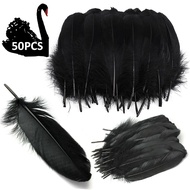 50pcs Black Nature Large Goose Feathers DIY Decoration 6-8 inches/15cm to 20cm/Stage props/angel win