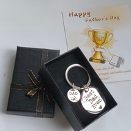 (with gift box) Father's Day Gift Stainless Steel Keychain Best Dad Ever Keychain Gift For Dad Birth