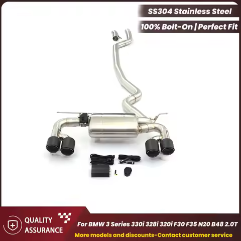 ECCF Sporty Valvetronic Exhaust Catback Exhaust for BMW 3 Series 330i 328i 320i F30 F35 N20 B48 2.0T