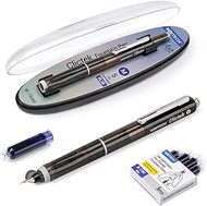 WRITECH Clictek Fountain Pen Retractable: Medium Nib Blue Ink Includes 5 Ink Cartridges Smooth Writi