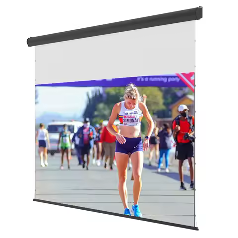 Motorized Electric Drop Down Nano Grey ALR Projection Screen Wall Mount 150inch 16:9 4K Projection f