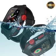 IP68 Waterproof Sport Watch Case For Apple Watch Band 44mm Red Breathable Bracelet Strap For iWatch 4 Waterproof Case