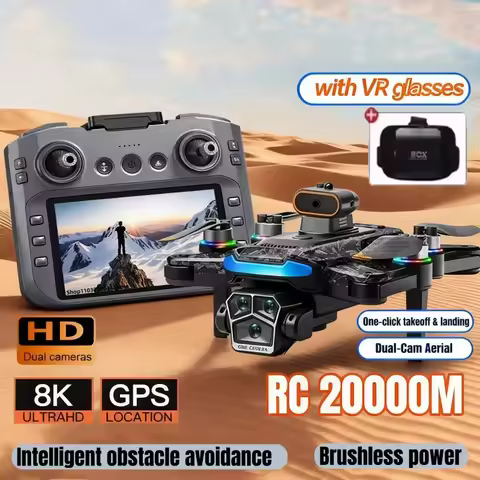A14Pro Max Drone 8K HD Three Camera Optical Flow Obstacle Avoidance Brushless Foldable Quadcopter RC