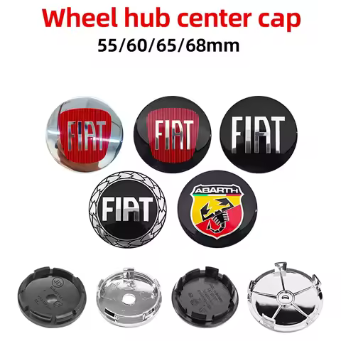 4pcs 55mm 60mm 65mm 68mm Car Wheel Center Hub Cap Rim Cover Emblem For FIAT Abarth 500 Pulse Panda T