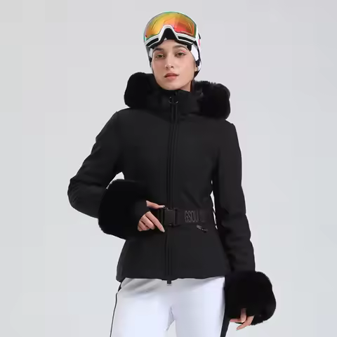 Gsou Snow 2025 Women's Slim Fit Ski Jancket Waterproof Windproof Thermal Insulated Snow coat Breatha