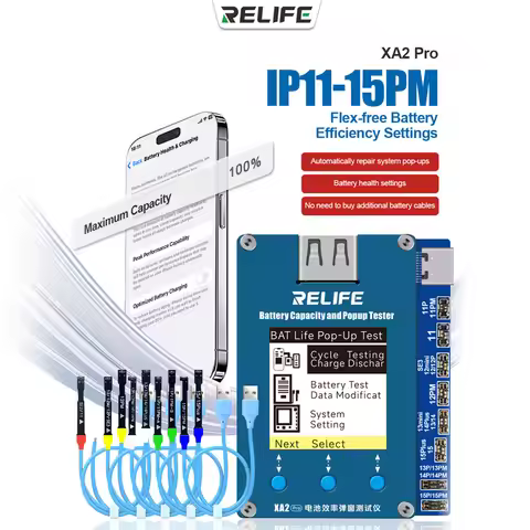 RELIFE XA2 Pro Battery Efficiency Life pop-up Tester Supports iPhone 11-15 Series Battery Repair Pop
