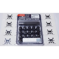 RAYS LOCK & NUT SET 17HEX 4H - BLACK 16pc ORIGINAL JAPAN