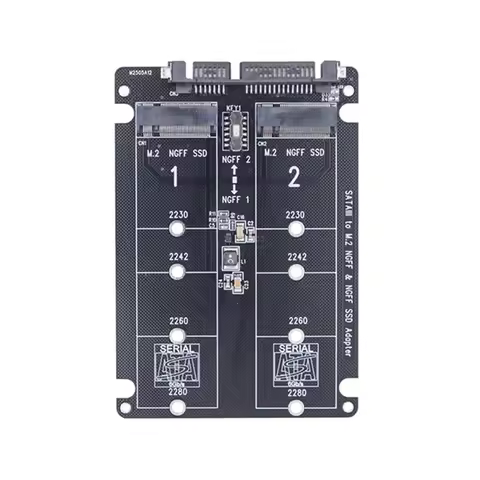 AP-Dual M.2 To SATA3.0 Adapter M.2 SATA Protocol SSD Adapter 2 Port NGFF M.2 B Key To SATA 3.0 6Gbps