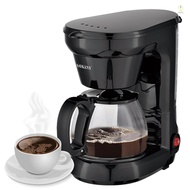 Mini)SOKANY CM102 6-Cup Drip Coffee Maker Anti-Drip 650W Coffee Pot Machine 750ml Borosilicate Glass Carafe Electric Coffee Maker Ideal for Home or Office