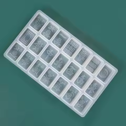 R3MC Chinese Mahjong Tube Cooking Tools Decoration Silicone Mold Baking Craft Molds