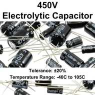 450V - 1uF 2.2uF 4.7uF 10uF 22uF 47uF 68uF 100uF - Aluminium Electrolytic Capacitor 电容
