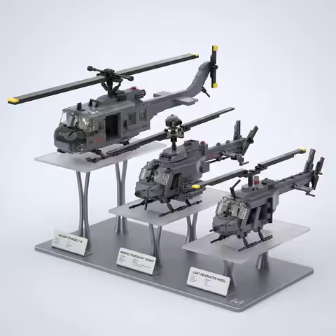 US Army UH-1D OH-58A/D Helicopter Building Blocks Vietnam War Aircraft Bricks Model Toys For Collect