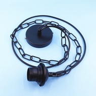 E27 Screw Load-Bearing Chain Lamp Holder Wire loft Retro Dining Chandelier with Iron Chain DIY Paper