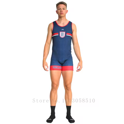 Wrestling Singlet Rowing suit Bodysuit Men's Leotard Outfit Underwear Sports Elastic Sleeveless Tria