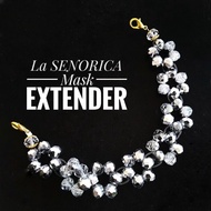 TRENDY EXCLUSIVE FLOWER CRYSTAL MASK EXTENDER FOR WOMEN Beads Manik as Birthday Gift Mother's Day Si