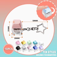 YIMAGUJRX Colorful 10 Pcs Keyboard Fidget Toy, Keyboard Fidget Keychain Keyboard Decompression, Butt