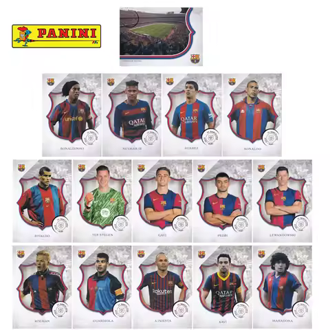 Panini Football Star Trading Cards Ronaldo Ronaldinho Messi Neymar Suarez Fc Barcelona 125Th Anniver