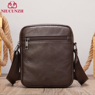 NIUCUNZH Messenger Bag Gneuine Leather Shoulder Crossbody Bags For Men Flap Small Phone Pouch Male Sling Side Pocket 7362